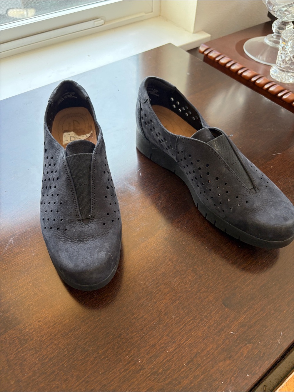 Clark’s Slip-On Perforated Casual Shoes - Black